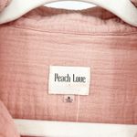 Peach Love California NWOT Peach Love Womens Boho Gauzy Cotton Raw Hem Long Sleeve Button Up Shirt S Photo 1