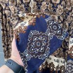 Blu Pepper Anthropology  Brown Boho Tunic Navy Long Sleeve Dress Photo 8