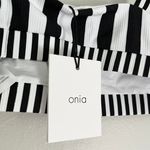 ONIA Women's Zoe Bikini Swim Top in Black and White Stripes Size Medium NWT Photo 6