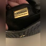 Vintage Ganson Y2K 90s Charcoal Woven Leather Handbag Crossbody Dark Gray Black Photo 6