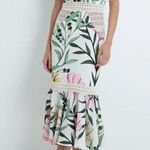 PatBO JAsmin Fitted Midi Dress in White 0 New Womens Floral Resort Green Photo 12