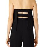 DO+BE NWT Black Strapless Overlay Front Ruffle Wide Leg Jumpsuit Black Size M Photo 2