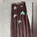 Johnny Was  Women's Size XXL Brown‎ embroidered Seamed Wide Leg Silk-Blend Pants Photo 2