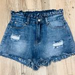 Hayden Los Angeles RUFFLE WAIST DENIM SHORT paper bag raw hem size small Photo 1