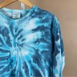 Dreamsicle Size Small Tie Dye Crewneck Long Sleeve Crop Top Boho Hippie Buttery Blue Photo 5
