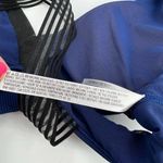 Victoria's Secret  Sports Bra VSX Navy Lace Bralette Size medium Strappy Back Photo 5