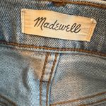 Madewell Mom Jeans Light Blue Distressed Straight Frayed Jeans Size 28 Photo 3