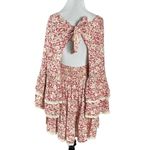 Free People Retro 70s Bohemian Gypsy Crochet Bell Sleeve Kristall Floral Dress S Photo 9