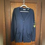 Equipment  Navy Blue Marino Wool Cashmere Grandpa Cardigan Size L Photo 1