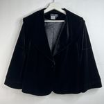 City Girl By Nancy Bolen Sz L Blazer Jacket Black Velour Velvet Holiday Classic Size L Photo 1