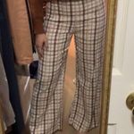 Petal and Pup  Brown Plaid Wide Leg Linen Pants. size small Photo 1