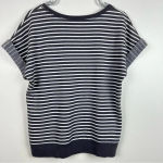Hanes Women’s Short Sleeve Cuffed Scoop Neck Striped Shirt Gray White, Size Med Photo 6