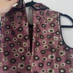 J. Crew Women's Floral Brocade Sleeveless Blouse Pink Green Size 00 Peter Pan Photo 3