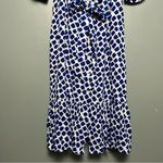 Hobbs London Magda Midi Shirt Dress Waist Tie Blue Patterned Women’s Size 10 Photo 5