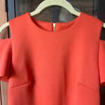 Calvin Klein Scuba midi dress coral orange wedding guest business office formal Photo 2
