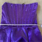 Bronx and Banco Maraya Purple Shimmer Velvet Corset Mini Dress Strapless M S Photo 8