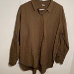 Melrose and Market Collared Poplin Shirt Olive Moss Photo 11