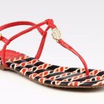 Tory Burch Patent Leather Emmy Sandals Nautical Photo 0
