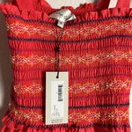 Cara Cara NYC Jenny Hibiscus Linen Smocked Tie Shoulder Midi Dress Size S Photo 15