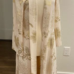 Elegant Cream Floral Women's Kimono Gold Size L Photo 0