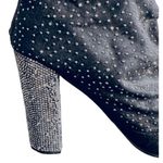 Atalina Black Suede Dress Bootie Womens Size 11 Round Toe Studded Block Heel Photo 7