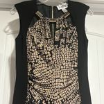 Joseph Ribkoff NWT  Black, Tan & Gold Snake Print Cocktail Dress Style 163765 Size 6. Photo 7
