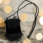 VINTAGE Black Beaded Cocktail Beaded Evening Bag Photo 0