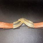 Liz Claiborne  Brown Genuine Snake Leather Gold-Tone Buckle Women's Size Medium Photo 1