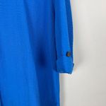 John Mark  Tunic Top Womens Large Blue Button Back Collared Shirt Lagenlook Artsy Photo 3