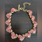Oscar de la Renta  Vibrant Pink and Gold Necklace Photo 5