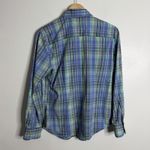 Peter Millar  Women's Medium Pull Tab Sleeves Plaid Blouse Button Front Stretch Photo 1