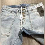 Mossimo Mid Rise Light Wash Skinny‎ Button Front Jeans Size 00 s Blue Photo 7