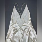 Maniju Manifu Sleek Satin Maxi Dress in Cream Size Small Photo 6