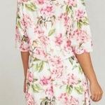 Show Me Your Mumu Pink Green Floral Short Robe Cottage Feminine Girly Belted Photo 1