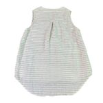 Magaschoni White Taupe Stripe Sleeveless Shirt Top Blouse 100% Linen Size Small Photo 6