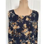 Rokoko  Womens Navy Blue Floral Sleeveless Tie Back A-Line Mini Dress Size M Photo 1