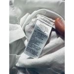 Madewell NWT Size Medium Linen-blend short-sleeve smock-neck top White Causal Photo 6