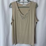 Susan Graver  2X Beige Open Front Cardigan Drape Liquid Knit w/Tank Photo 6