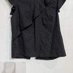 Mcguire  Barrett Black Sorbonne Ruffle Linen Blend Top Sz S Photo 3