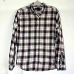 Aeropostale Flannel Shirt XL Navy Blue Button Down Plaid Pink Cotton Photo 0