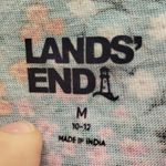 Lands' End  Women's Size Medium Blue Ditsy Floral Sleeveless Split Neck Dress Photo 3