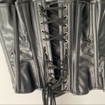 Corset Attire Black Faux Leather Buckles NWTs 28 Photo 4