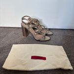 Valentino Garavani Rockstud Caged 90mm Block Heel Sandals Silver Leather Size 39 Photo 1