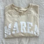 MAREA by Liz Joy Cream Graphic Cropped Pullover Sweater XS White Photo 7