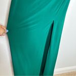 Mac Duggal Ieena for One Shoulder Jersey Gown in Emerald Green Photo 4