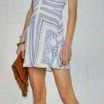 Lovers + Friends  Cassidy Mini Dress Bella Scarf Print V-Neck Blue White Sz XS Photo 0