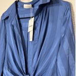 NWT Choosy Blue Striped Satin Jumpsuit Long Sleeve Size 8 Photo 4
