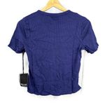 Michael Lauren New Tee Purplish Blue Ribbed Short Sleeve Cropped Womens Small Photo 1