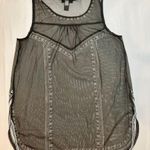 Alfani Vintage  Black Sheer Lace Embroidered Tunic - M Photo 9