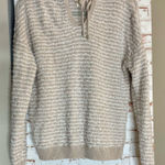Nicole Miller  Hooded Artelier Knit Cardigan in Beige and Cream Size Small Photo 0